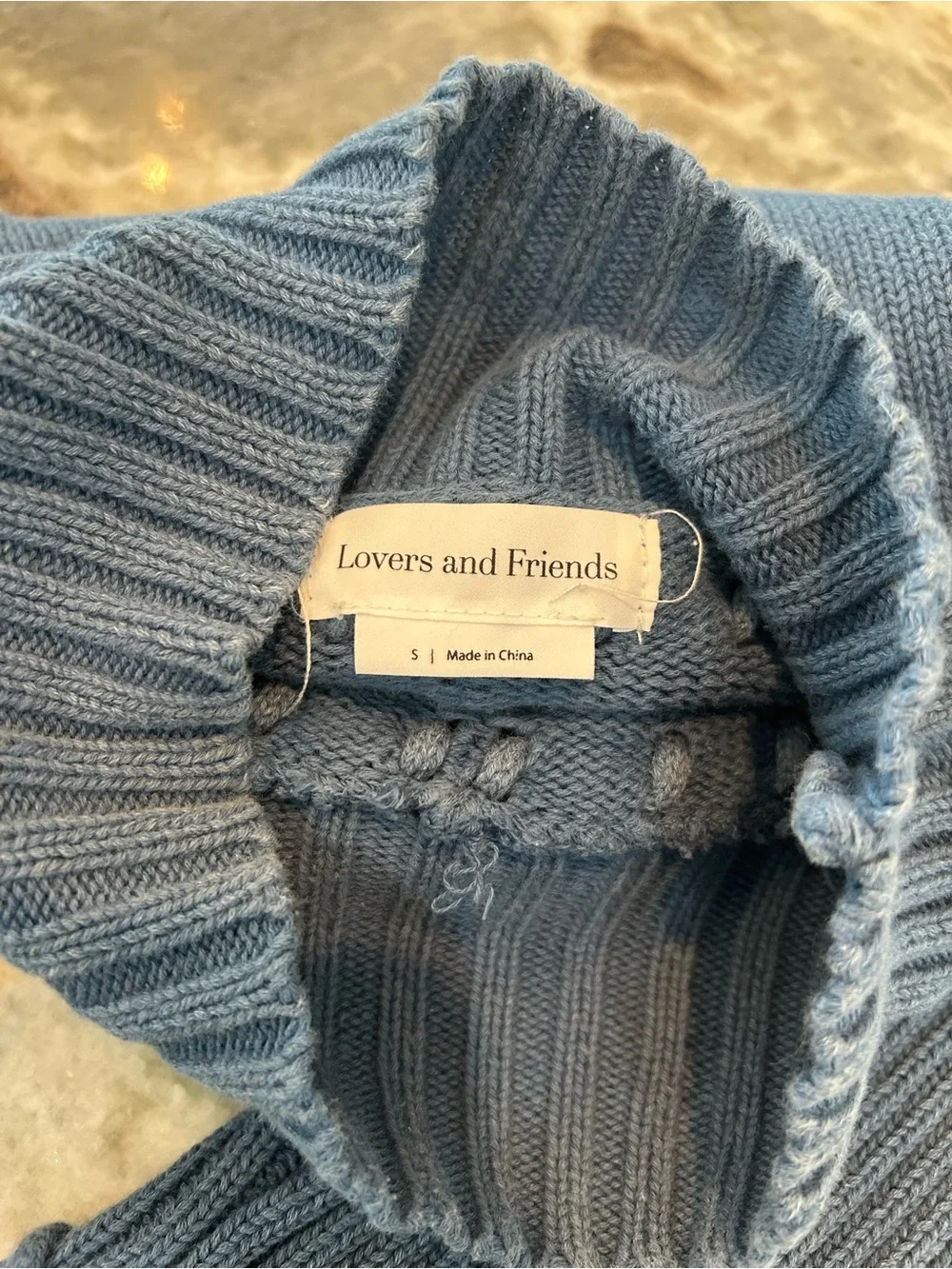 Lovers + Friends Cropped Cable-Trim Sweater size S has wear